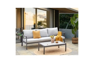 3-sitssoffa Beliani Kiato Grå/svart Light grey||Black - Hagemøbler & utemiljø - Utesofa - Hagesofa & hagebenk