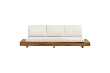 3-sitssoffa Beliani Marettimo Light wood||White - Hagemøbler & utemiljø - Utesofa - Hagesofa & hagebenk
