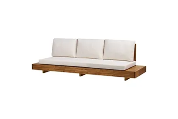 3-sitssoffa Beliani Marettimo Light wood||White - Hagemøbler & utemiljø - Utesofa - Hagesofa & hagebenk