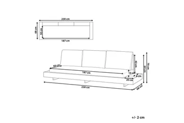 3-sitssoffa Beliani Marettimo Light wood||White - Hagemøbler & utemiljø - Utesofa - Hagesofa & hagebenk