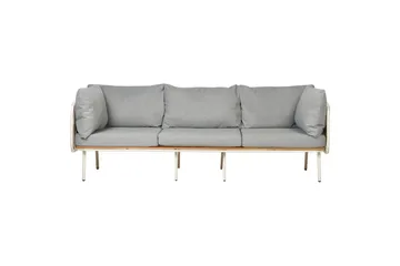 3-sitssoffa Beliani Senise Grey||White||Light wood - Hagemøbler & utemiljø - Utesofa - Hagesofa & hagebenk