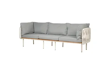 3-sitssoffa Beliani Senise Grey||White||Light wood - Hagemøbler & utemiljø - Utesofa - Hagesofa & hagebenk