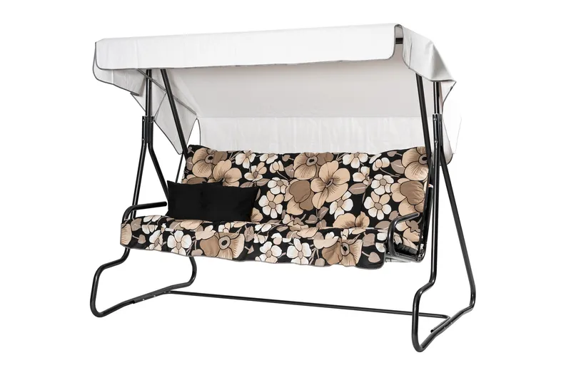 Adhira Komplett Hengekøye 196 cm, Grå/Blomstrete