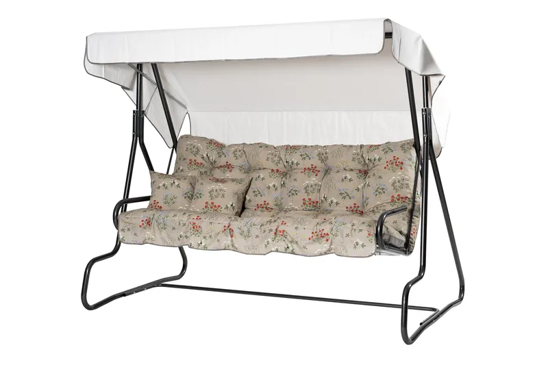 Adhira Komplett Hengekøye 196 cm, Grå/Blomstrete