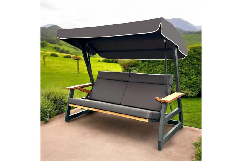 Berriaren Utendørs Hengende Sofa 3 Seter - Natur/Antrasitt - Hagemøbler & utemiljø - Utesofa - Hengesofa