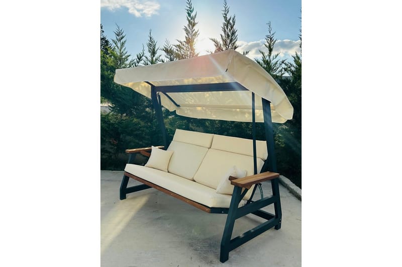 Berriaren Utendørs Hengende Sofa 3 Seter - Natur/Offwhite - Hagemøbler & utemiljø - Utesofa - Hengesofa