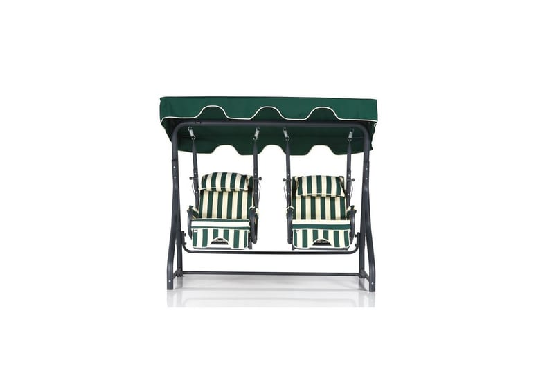 Bhika Hengende Sofa Utendørs 2-seter - Svart/Hvit/Mørkegrønn - Hagemøbler & utemiljø - Utesofa - Hengesofa