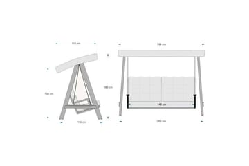 Hage dobbelsvingstol Taharoa Antrasitt - Antrasitt - Hagemøbler & utemiljø - Utesofa - Hengesofa