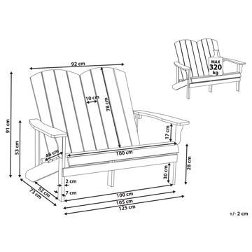Hagebenk Adirondack 125 cm - Rød - Hagemøbler & utemiljø - Utesofa - Hagebenk & utebenk