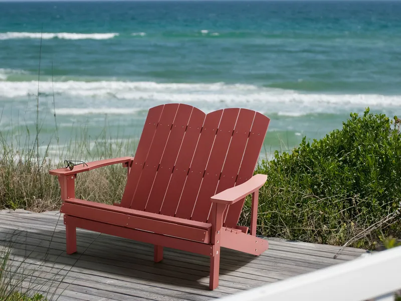 Hagebenk Adirondack 125 cm - Rød - Hagemøbler & utemiljø - Utesofa - Hagebenk & utebenk