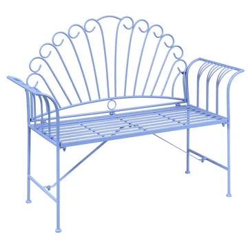 Hagebenk Cavinia 125 cm Jern - Blå - Hagemøbler & utemiljø - Utesofa - Hagebenk & utebenk