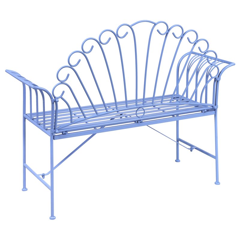 Hagebenk Cavinia 125 cm Jern - Blå - Hagemøbler & utemiljø - Utesofa - Hagebenk & utebenk