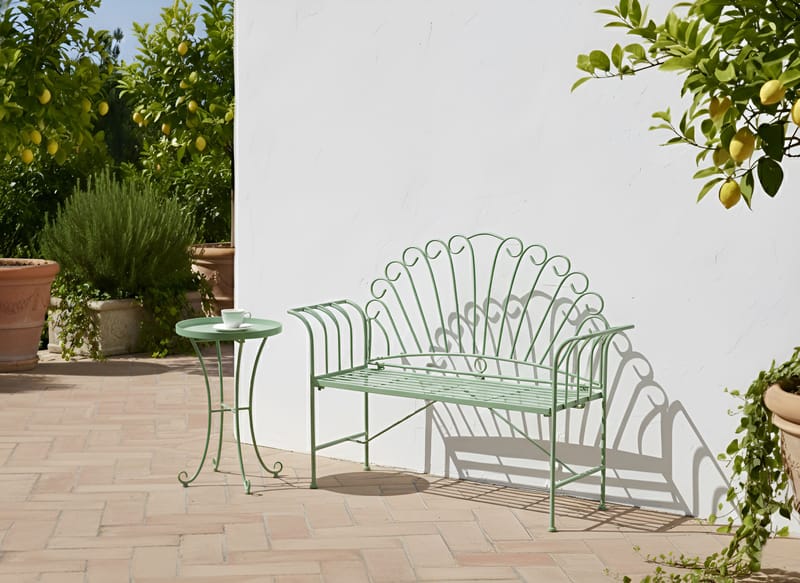 Hagebenk Cavinia 125 cm Jern - Grønn - Hagemøbler & utemiljø - Utesofa - Hagebenk & utebenk