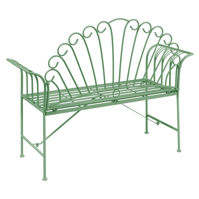 Hagebenk Cavinia 125 cm Jern - Grønn - Hagemøbler & utemiljø - Utesofa - Hagebenk & utebenk