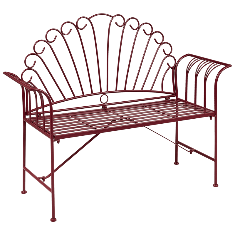 Hagebenk Cavinia 125 cm Jern - Rød - Hagemøbler & utemiljø - Utesofa - Hagebenk & utebenk