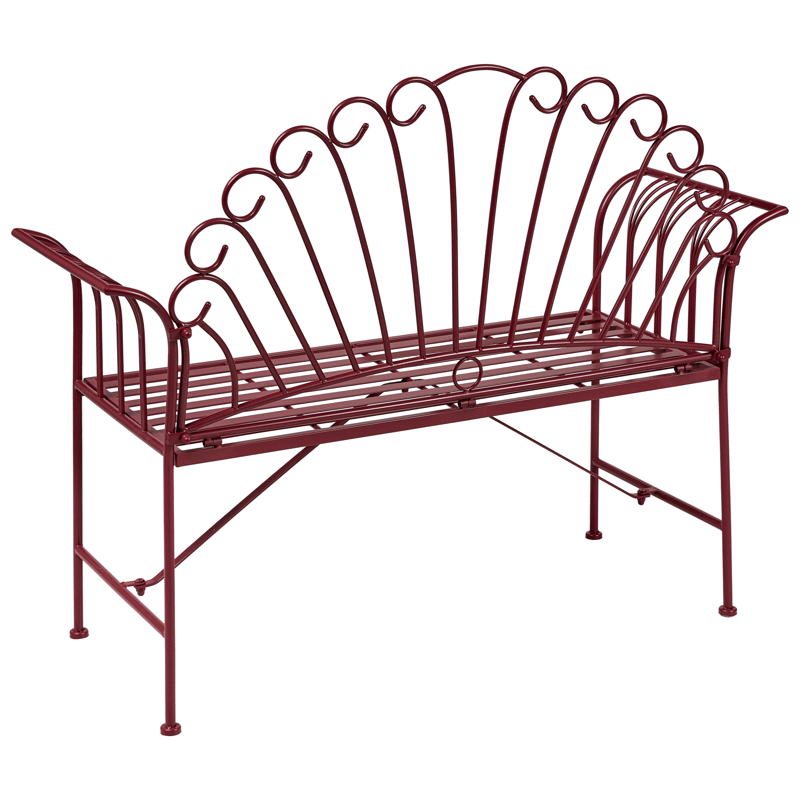 Hagebenk Cavinia 125 cm Jern - Rød - Hagemøbler & utemiljø - Utesofa - Hagebenk & utebenk