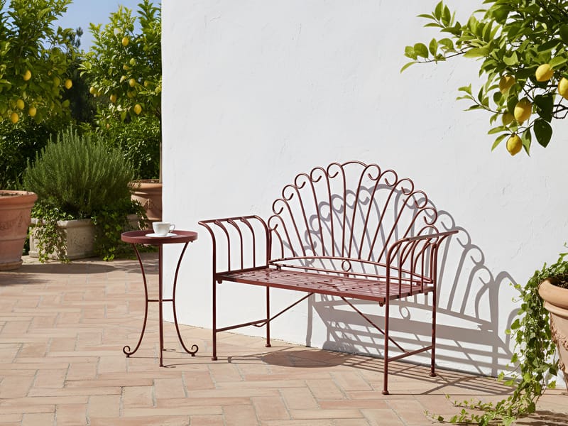 Hagebenk Cavinia 125 cm Jern - Rød - Hagemøbler & utemiljø - Utesofa - Hagebenk & utebenk