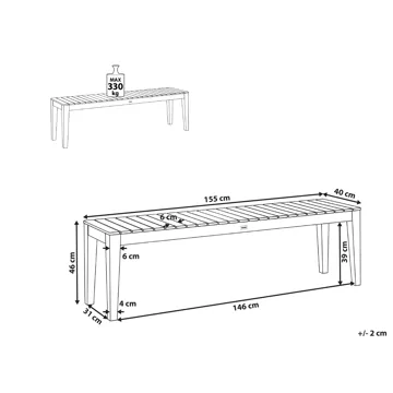 Hagebenk Chioggia 155 cm akasietre - Brun - Hagemøbler & utemiljø - Utesofa - Hagebenk & utebenk