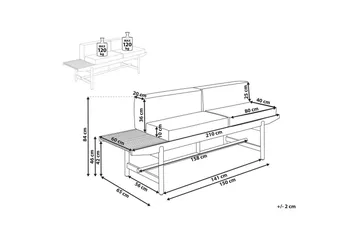 Hagebenk Giaveno - 210x65x84 cm - Hagemøbler & utemiljø - Utesofa - Hagebenk & utebenk