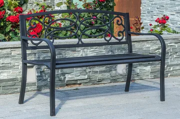 Benk VERDE 128x59xH85cm svart - Hagemøbler & utemiljø - Utesofa - Hagebenk & utebenk