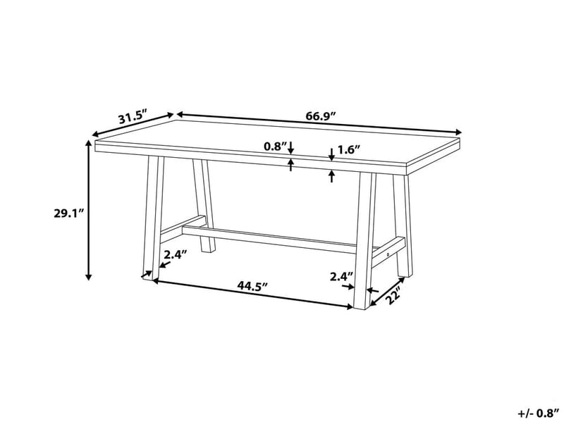 Bord Scania 170 cm - Tre | Natur - Hagebenk & utebenk