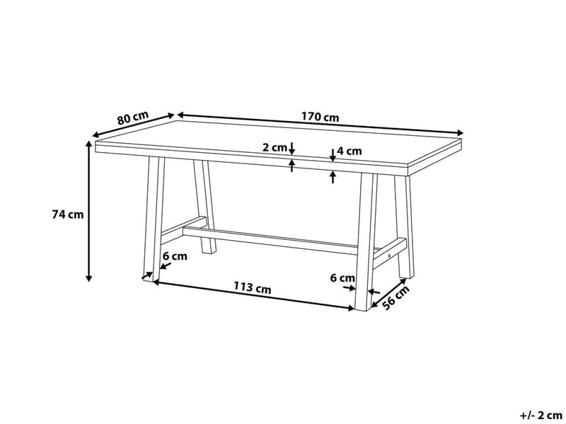 Bord Scania 170 cm - Tre | Natur - Hagebenk & utebenk