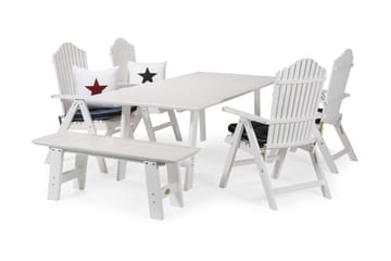 Bullerö Benk Furu - Hvitlasert - Hagemøbler & utemiljø - Utesofa - Hagebenk & utebenk