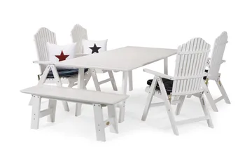 Bullerö Benk Furu - Hvitlasert - Hagemøbler & utemiljø - Utesofa - Hagebenk & utebenk