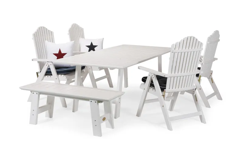 Bullerö Benk Furu - Hvitlasert - Hagemøbler & utemiljø - Utesofa - Hagebenk & utebenk