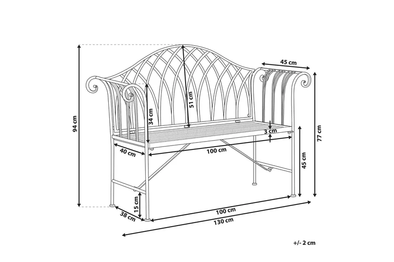 Estadilla Hagebenk - Hvit - Hagemøbler & utemiljø - Utesofa - Hagebenk & utebenk