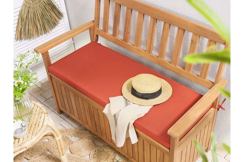 Hagebenk 120 cm akasietre terrakotta SOVANA - Tre/natur - Hagemøbler & utemiljø - Utesofa - Hagebenk & utebenk