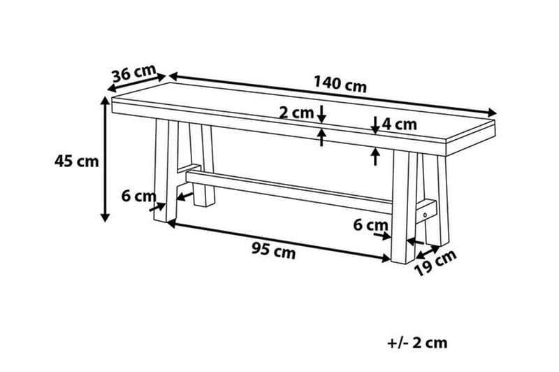 Hagebenk Scania 140 cm - Tre | Natur - Hagebenk & utebenk