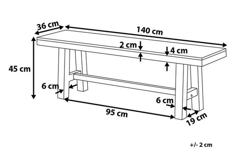 Hagebenk Scania 140 cm - Tre | Natur - Hagebenk & utebenk