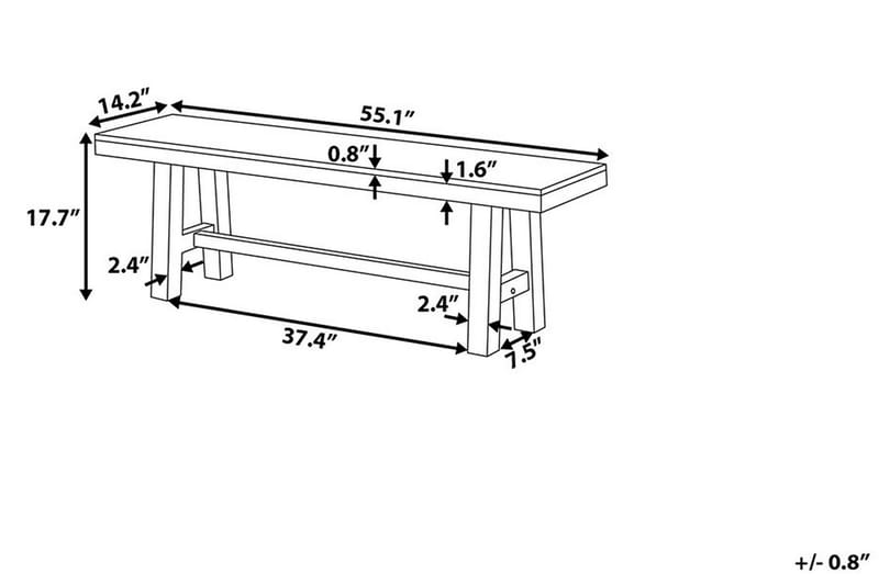 Hagebenk Scania 140 cm - Tre | Natur - Hagebenk & utebenk