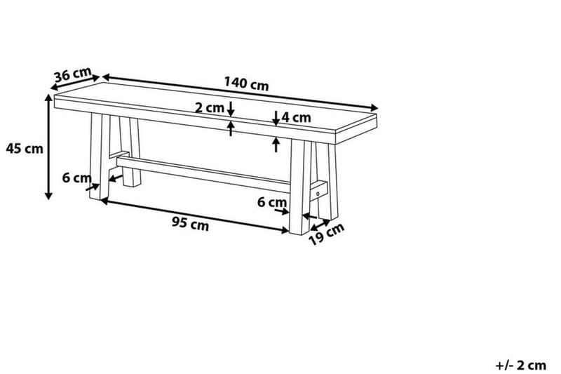 Hagebenk Scania 140 cm - Tre | Natur - Hagebenk & utebenk