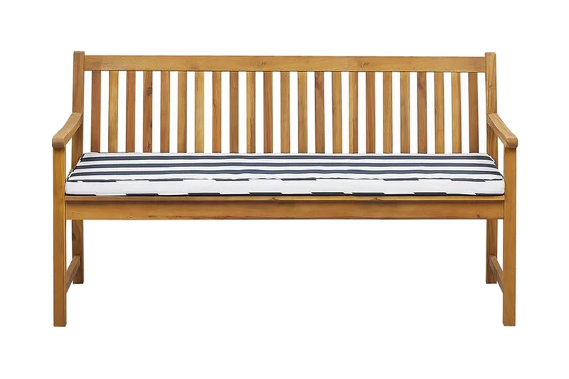 Hagebenk Sutko 160 cm - Natur/Blå/Akacia - Hagemøbler & utemiljø - Utesofa - Hagebenk & utebenk