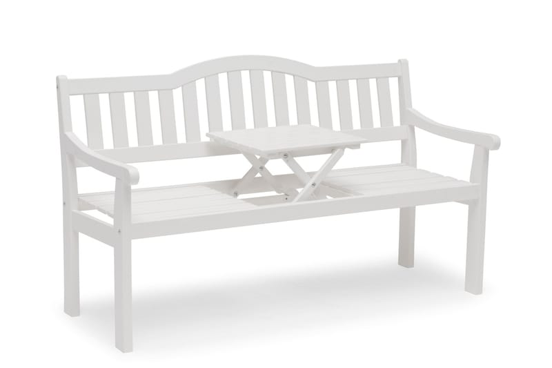 Hillerstorp Sara Utebenk Saksbord - Furu/Hvit - Hagemøbler & utemiljø - Utesofa - Hagebenk & utebenk