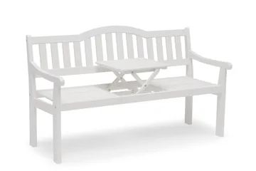 Hillerstorp Sara Utebenk Saksbord - Furu/Hvit - Hagemøbler & utemiljø - Utesofa - Hagebenk & utebenk