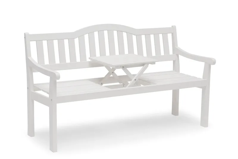 Hillerstorp Sara Utebenk Saksbord - Furu/Hvit - Hagemøbler & utemiljø - Utesofa - Hagebenk & utebenk