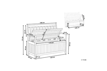 Jaraicejo Hagebenk med Oppbevaring - Brun - Hagemøbler & utemiljø - Utesofa - Hagebenk & utebenk