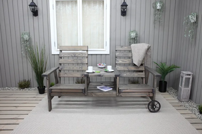 KIngdom Utebenk 177 cm - Grå - Hagemøbler & utemiljø - Utesofa - Hagebenk & utebenk