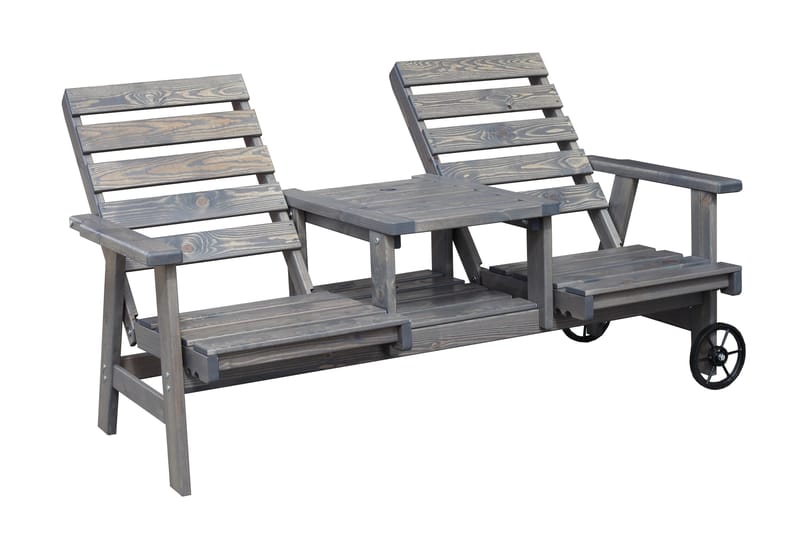 KIngdom Utebenk 177 cm - Grå - Hagemøbler & utemiljø - Utesofa - Hagebenk & utebenk