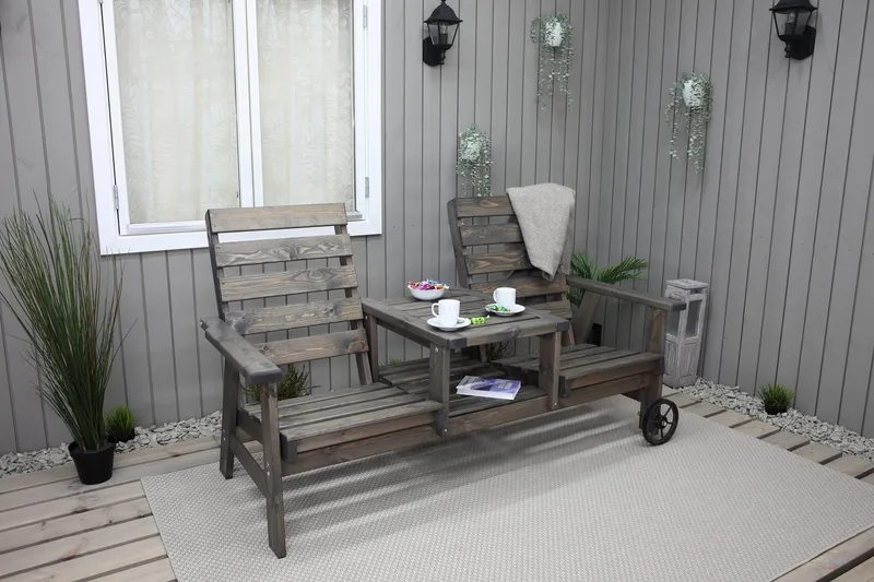 KIngdom Utebenk 177 cm - Grå - Hagemøbler & utemiljø - Utesofa - Hagebenk & utebenk