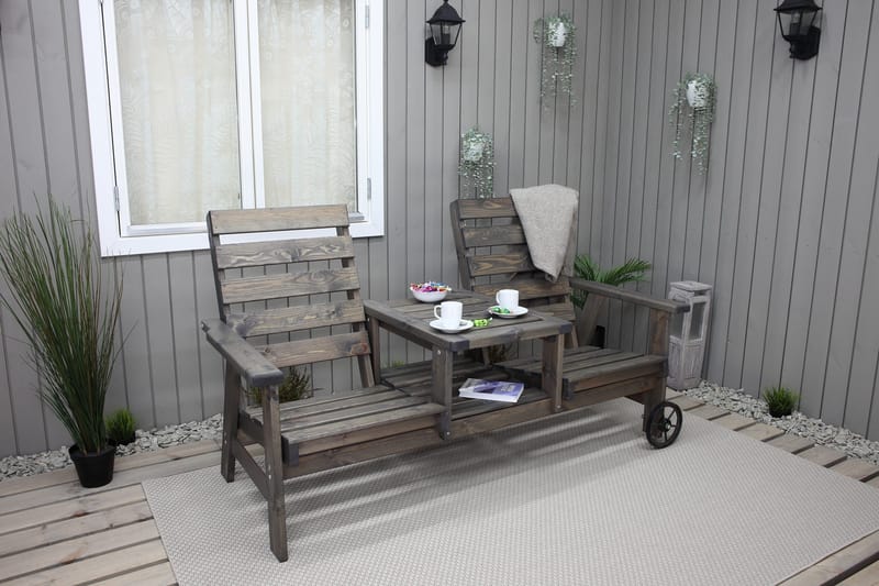 KIngdom Utebenk 177 cm - Grå - Hagemøbler & utemiljø - Utesofa - Hagebenk & utebenk
