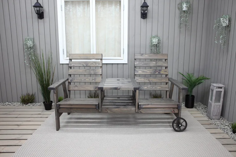 KIngdom Utebenk 177 cm - Grå - Hagemøbler & utemiljø - Utesofa - Hagebenk & utebenk