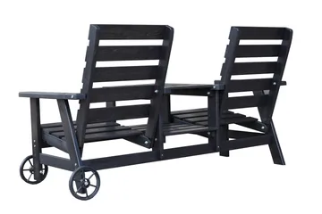 KIngdom Utebenk 177 cm - Svart - Hagemøbler & utemiljø - Utesofa - Hagebenk & utebenk