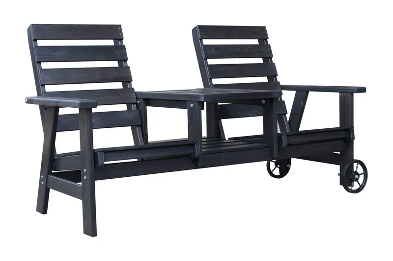 KIngdom Utebenk 177 cm - Svart - Hagemøbler & utemiljø - Utesofa - Hagebenk & utebenk