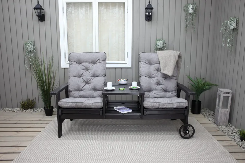 KIngdom Utebenk 177 cm - Svart - Hagemøbler & utemiljø - Utesofa - Hagebenk & utebenk