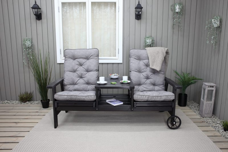 KIngdom Utebenk 177 cm - Svart - Hagemøbler & utemiljø - Utesofa - Hagebenk & utebenk