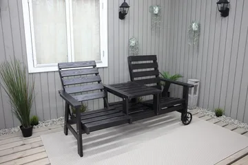 KIngdom Utebenk 177 cm - Svart - Hagemøbler & utemiljø - Utesofa - Hagebenk & utebenk